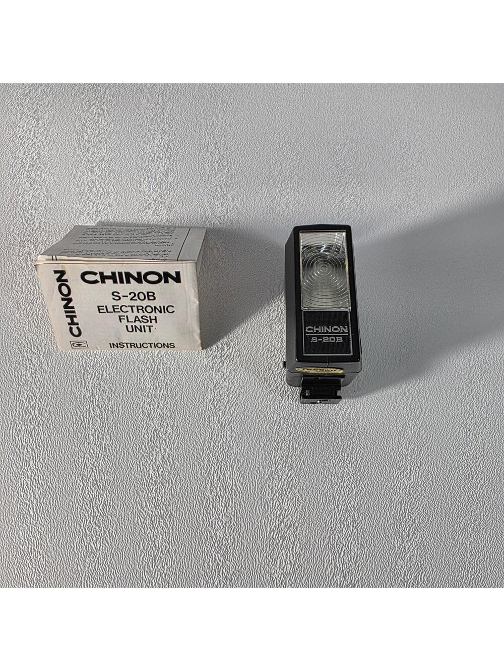Vintage Chinon S-20B Electronic Camera Flash w/ Manual - Tested & Working